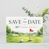 Golf 30e verjaardagsfeestje kaart (Staand voorkant)
