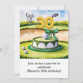 Golf 30e verjaardagstaart voor Golfer Party Kaart (Voorkant)