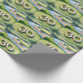 Golf 30e verpartij op de golfbaan cadeaupapier (Hoek)