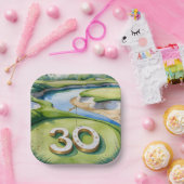Golf 30ste verpartijfeest op papieren bord van de (Feest)