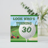 Golf 30th Birthday Invitations SJABLOON Kaart (Staand voorkant)