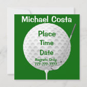 Golf 30th Birthday Invitations SJABLOON Kaart (Achterkant)