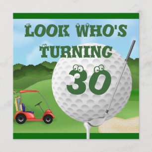Golf 30th Birthday Invitations SJABLOON Kaart