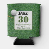 Golf 30th Birthday met golfbal op groen gras Blikjeskoeler (Voorkant)