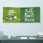 Golf 30th Birthday met golfbal op groen gras Spandoek (Beurs)