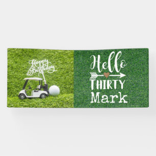 Golf 30th Birthday met golfbal op groen gras Spandoek