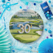 Golf 30th Birthday on golf course Papieren Bordje (Feest)