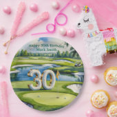 Golf 30th Birthday on golf course Papieren Bordje (Feest)