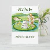 Golf 30th Birthday Par t-shirt 30party Kaart (Staand voorkant)