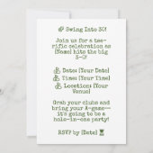 Golf 30th Birthday Par t-shirt 30party Kaart (Achterkant)