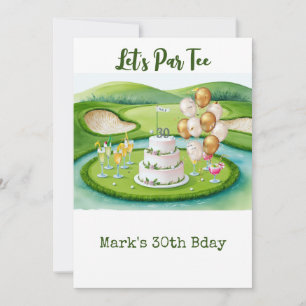 Golf 30th Birthday Par t-shirt 30party Kaart