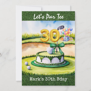 Golf 30th Birthday Par t-shirt 30party Kaart