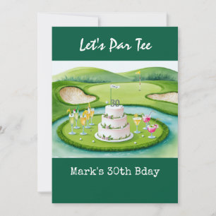 Golf 30th Birthday Par t-shirt 30party Kaart