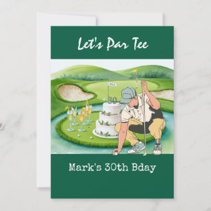 Golf 30th Birthday Par t-shirt 30party Kaart