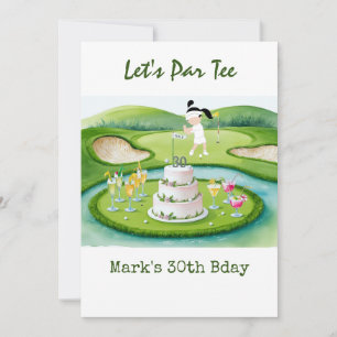 Golf 30th Birthday Par t-shirt 30party Kaart