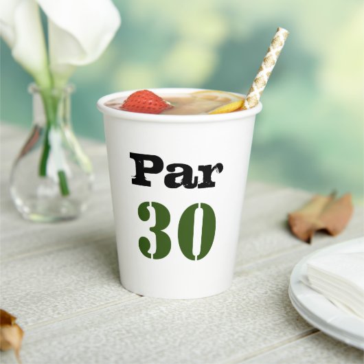 Golf 30th Birthday Par t-shirt 30party Papieren Bekers (Insitu)