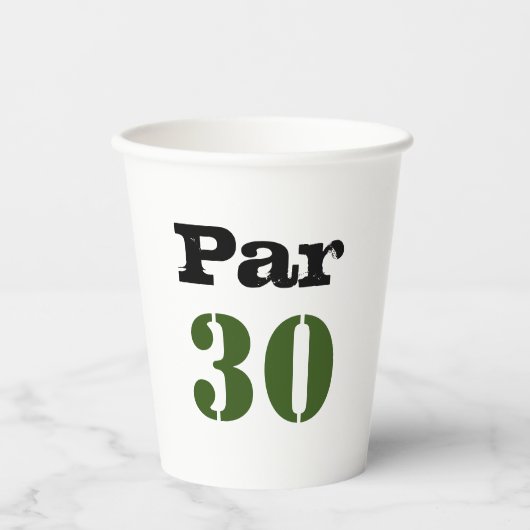Golf 30th Birthday Par t-shirt 30party Papieren Bekers (Voorkant)