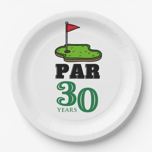 Golf 30th Birthday Par t-shirt 30party Papieren Bordje (Voorkant)