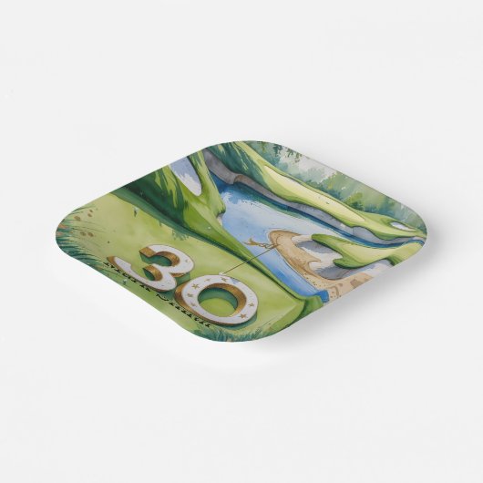 Golf 30th Birthday Par t-shirt 30party Papieren Bordje (Gebogen)