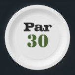 Golf 30th Birthday Par t-shirt 30party Papieren Bordje<br><div class="desc">Golf 30e Verjaardag Par t-shirt dertig feest Papier Bord</div>