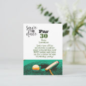 Golf 30th Birthday party, sla de datumkaart op Briefkaart (Staand voorkant)