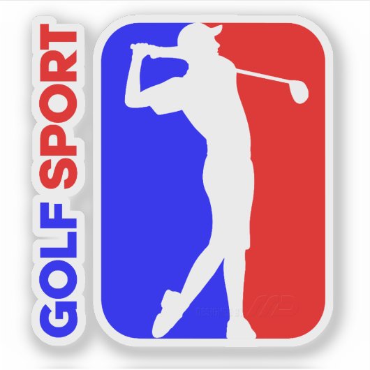 Golf | 3"x 3" — Glanzende transparante sticker (Voorkant)