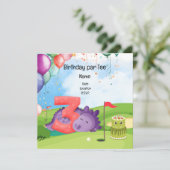 Golf 3e Verjaardag thema voor kind golfer Party Kaart (Staand voorkant)