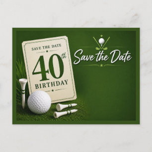 Golf 40e verjaardag Bewaar de datum voor golf fee Briefkaart