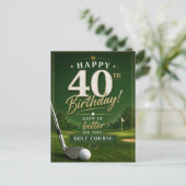 Golf 40e verjaardag Bewaar de datum voor golf fee Briefkaart (Staand voorkant)