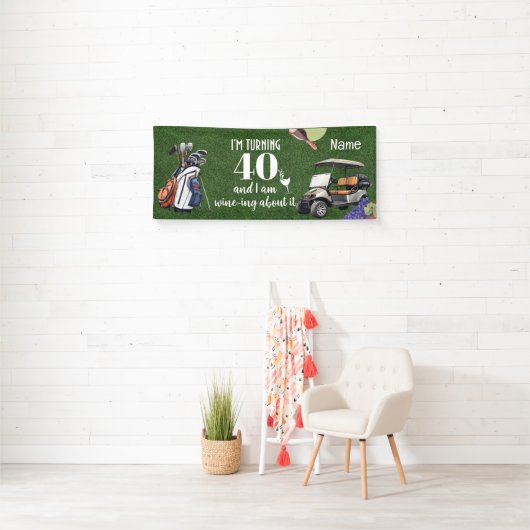 Golf 40e verjaardag cadeaus voor golfer spandoek (Insitu)