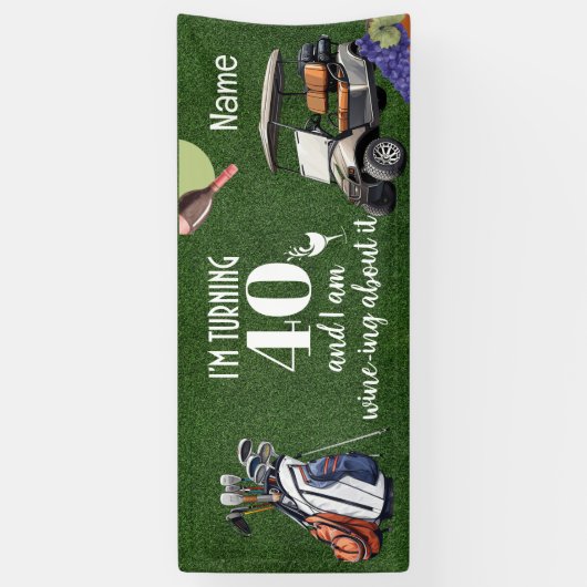 Golf 40e verjaardag cadeaus voor golfer spandoek (Verticaal)