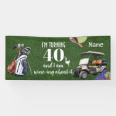 Golf 40e verjaardag cadeaus voor golfer spandoek (Horizontaal)
