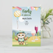 Golf 40e verjaardag feestje golfer verjaardag kaart (Staand voorkant)