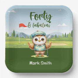 Golf 40e verjaardag feestje golfer verjaardag papieren bordje