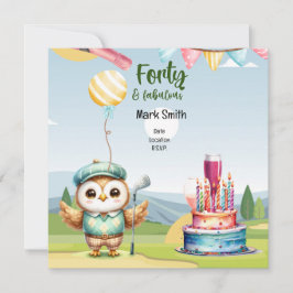 Golf 40e verjaardag feestje golfer verjaardag save the date