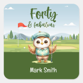 Golf 40e verjaardag feestje golfer verjaardag vierkante sticker