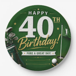 Golf 40e verjaardag Jubileum op groen Papieren Bordje