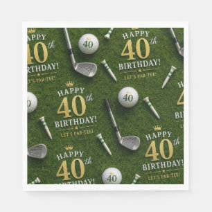 Golf 40e verjaardag Jubileum op groen Servet