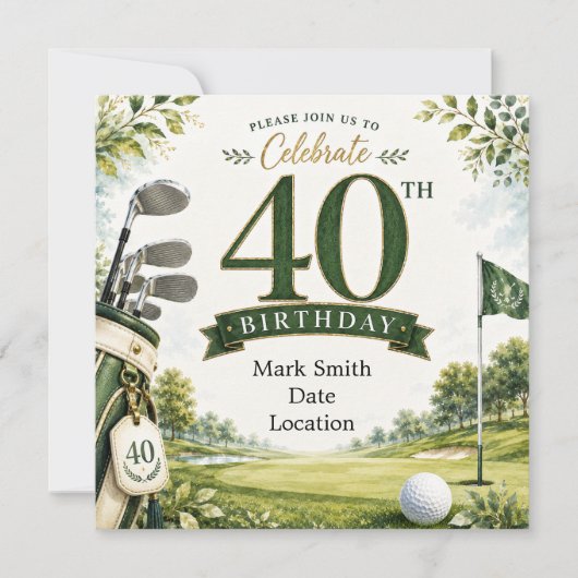 Golf 40e verjaardag kaart (Voorkant)