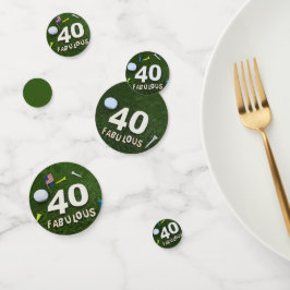Golf 40e verjaardag met nummer 40 en golfbal confetti