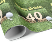 Golf 40e verjaardag met nummer en golfbal cadeaupapier (Rol Hoek)