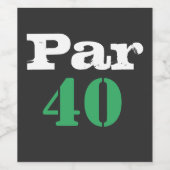 Golf 40e verjaardag met nummer par veertig Golf Wijn Etiket (Enkel label)