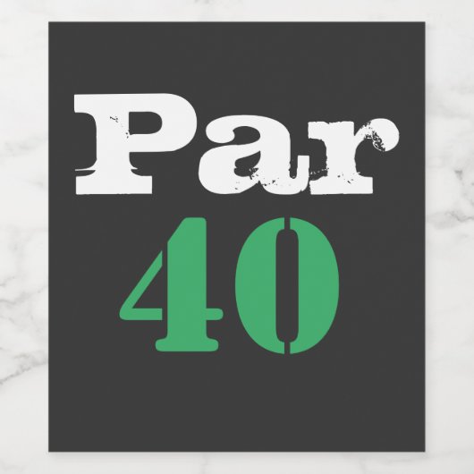 Golf 40e verjaardag met nummer par veertig Golf Wijn Etiket (Enkel label)