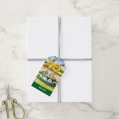 Golf 40e verjaardag met taart op de golfbaan cadeaulabel (Met Touw)