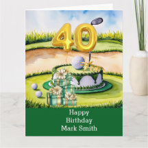 Golf 40e verjaardag met taart op de golfbaan