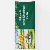 Golf 40e verjaardag met taart op de golfbaan spandoek (Verticaal)