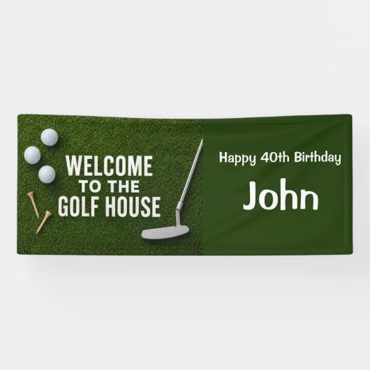 Golf 40e verjaardag voor golfer feestje  spandoek (Horizontaal)