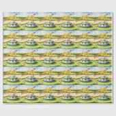 Golf 40e verjaardag voor golfer met golftaart cadeaupapier (Vlak)