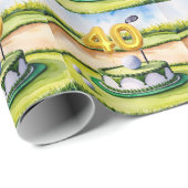 Golf 40e verjaardag voor golfer met golftaart cadeaupapier (Rol Hoek)