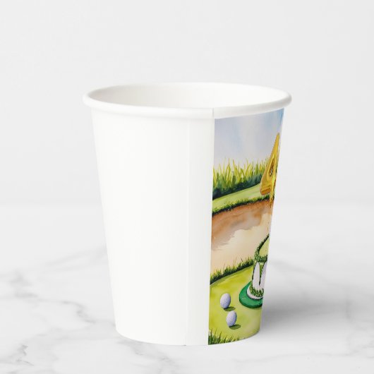 Golf 40e verjaardag voor golfer met golftaart papieren bekers (Rechts)